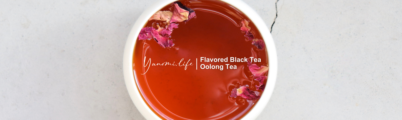 Flavored black and oolong tea banner by yunomi.life