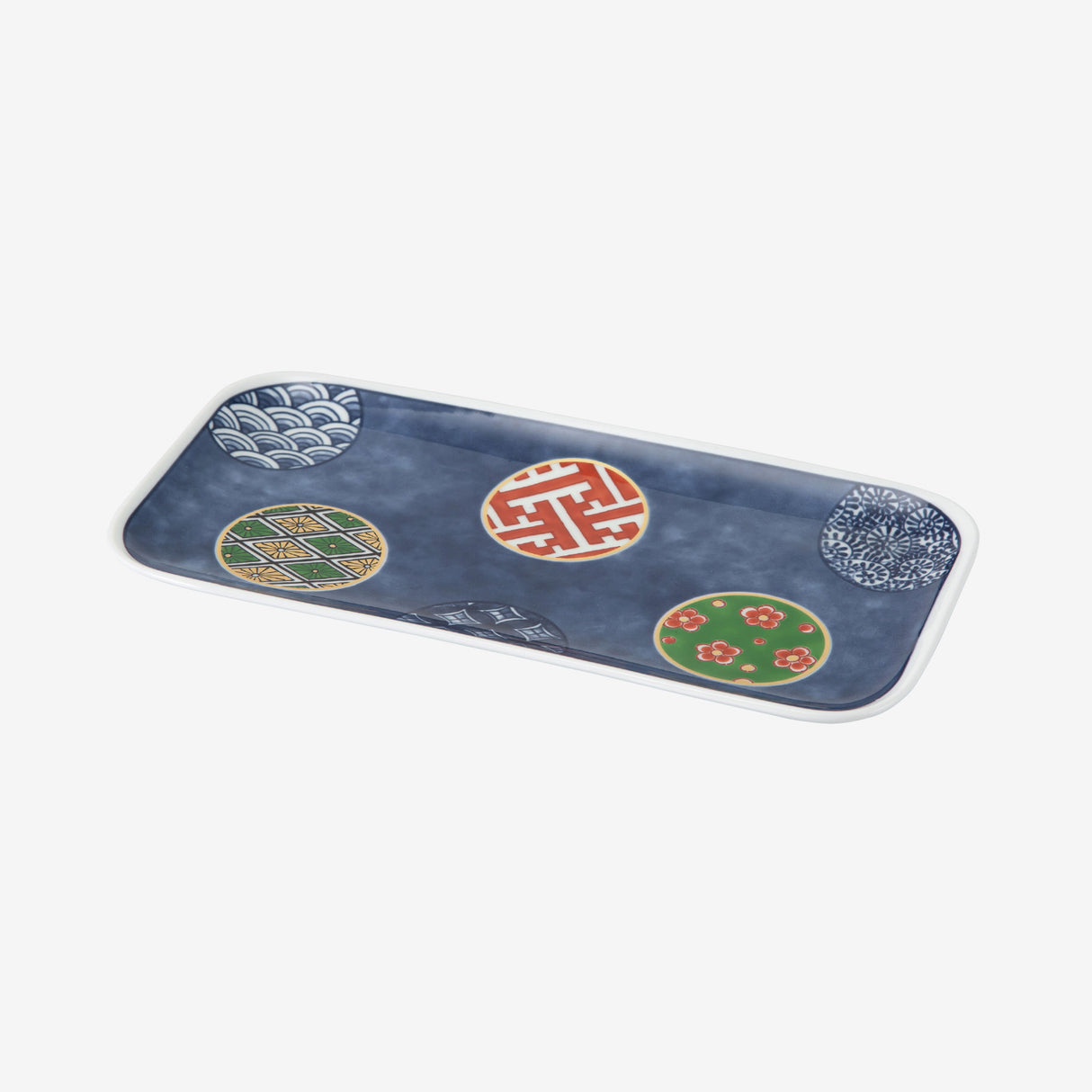 Saikai Ceramics: Nishiki Marumon Pattern Rectangle Plate