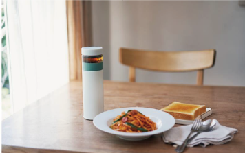 Lalaluctus Tea Bottle - Stainless Steel Tumbler with Tea Strainer - Cream White - 400 ml