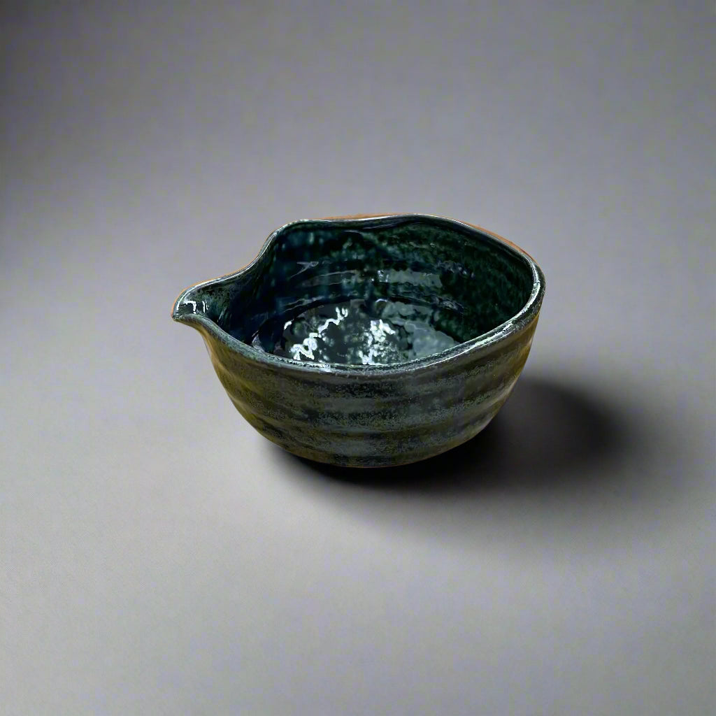 青安窯 萩イラボ 抹茶ボウル 注ぎ口付き 萩イラボパーティー抹茶杯