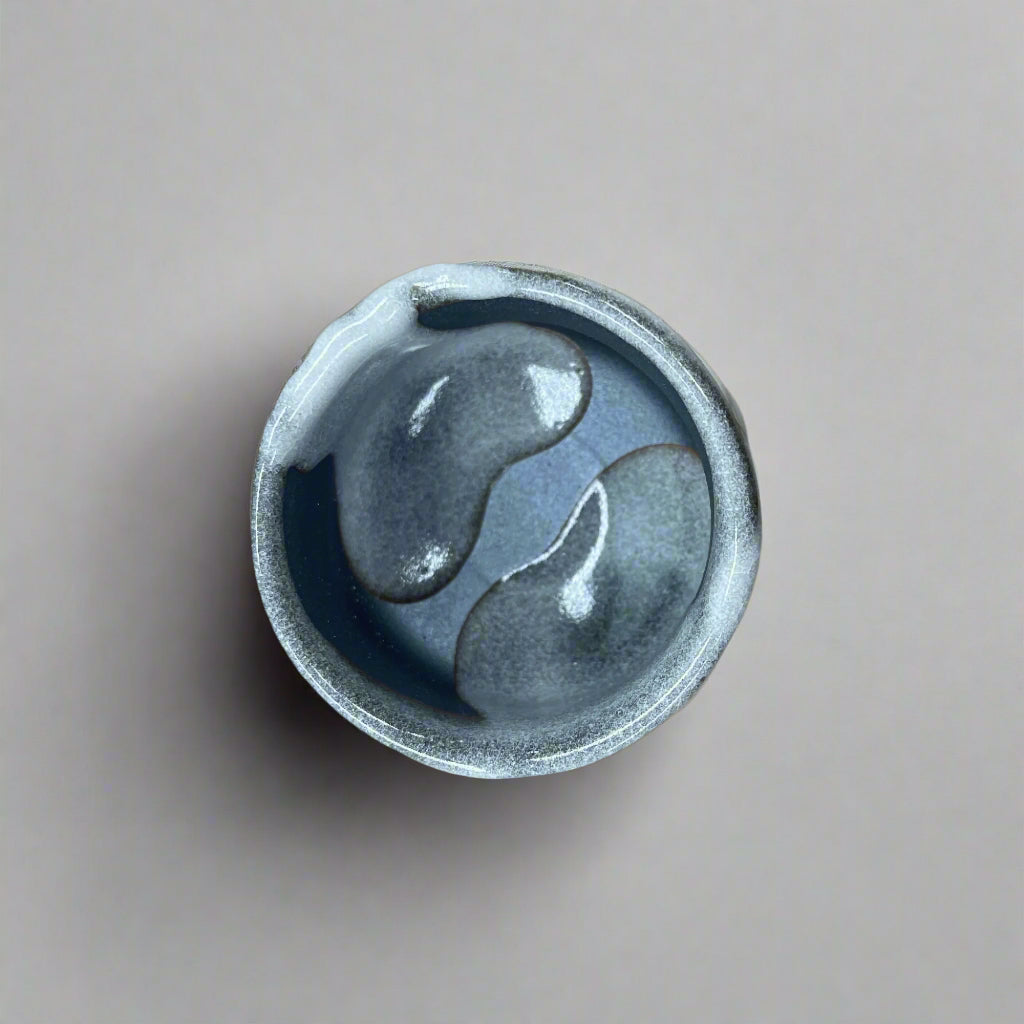 青安窯:手造り美濃焼 ぐい呑5個セット 木箱付き 手造り五様ぐい呑揃い