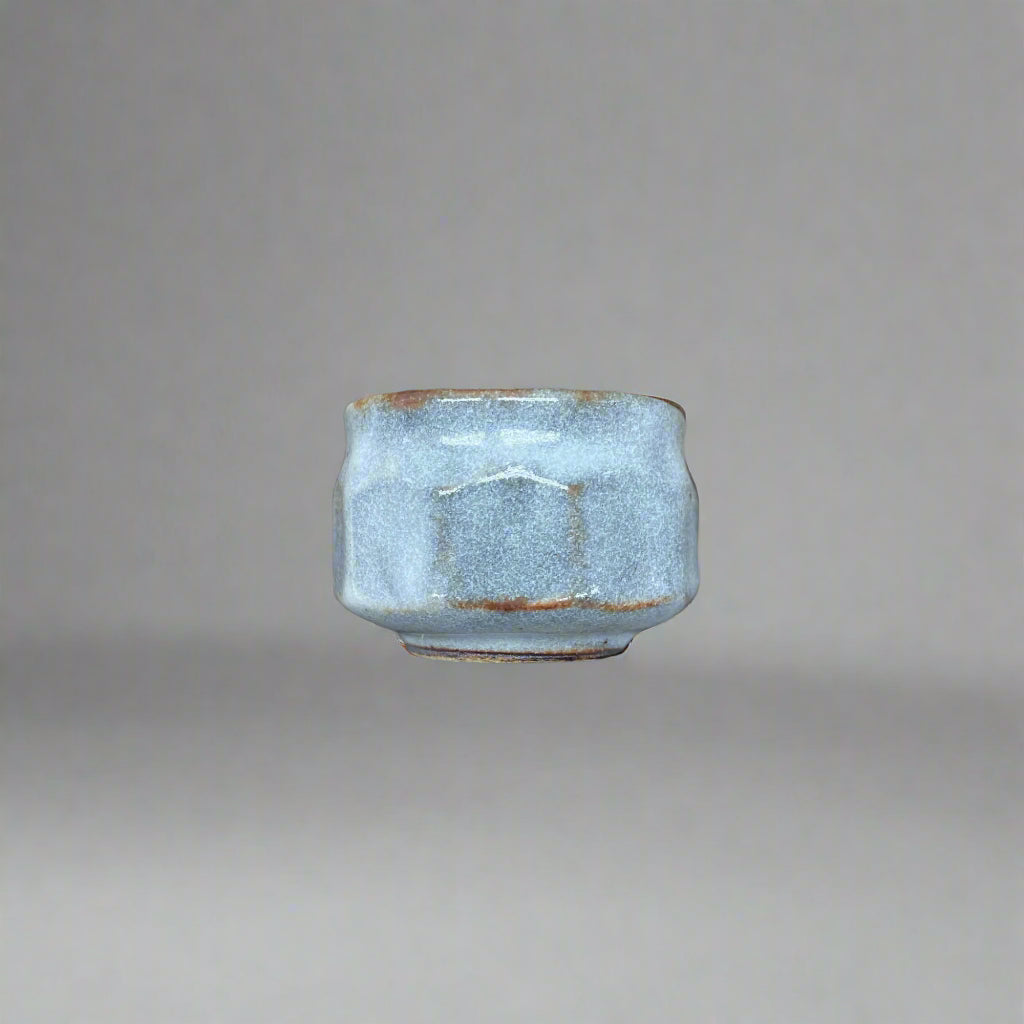 青安窯:手造り美濃焼 ぐい呑5個セット 木箱付き 手造り五様ぐい呑揃い