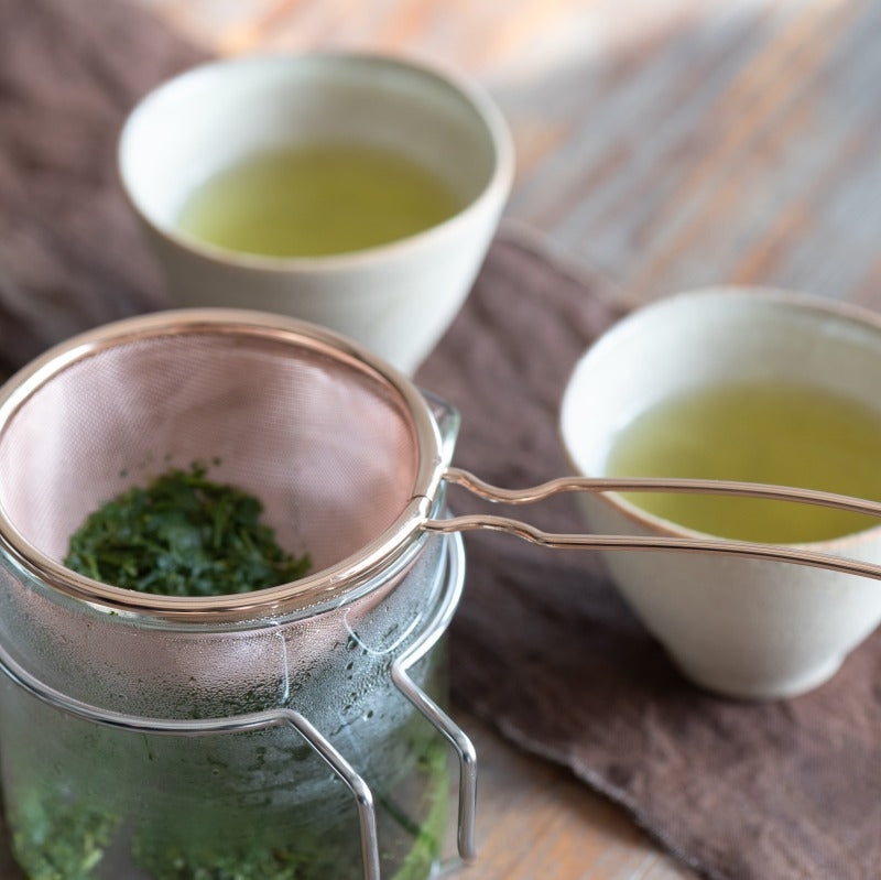 スリースノー:茶こしとガラス急須セット(ピンクゴールド)