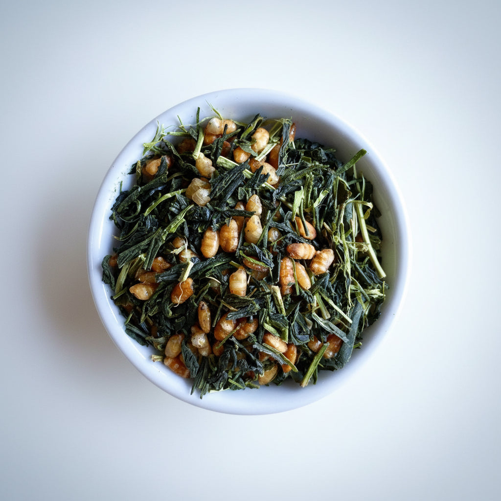 Hachimanjyu: Organic Yakushima Genmaicha Brown Rice Green Tea 有機玄米茶 (JAS certified) - Yunomi.life