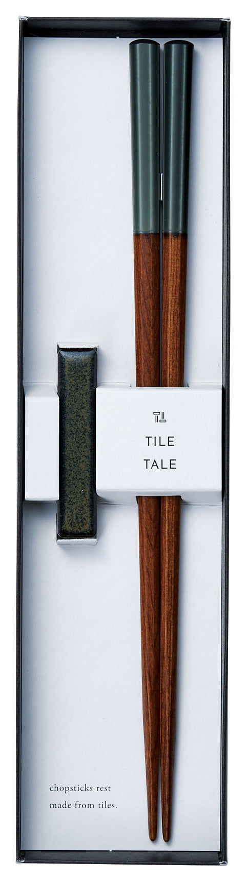 Ishida: TILE TALE Japanese Chopsticks with Ceramic Chopstick Rest Set