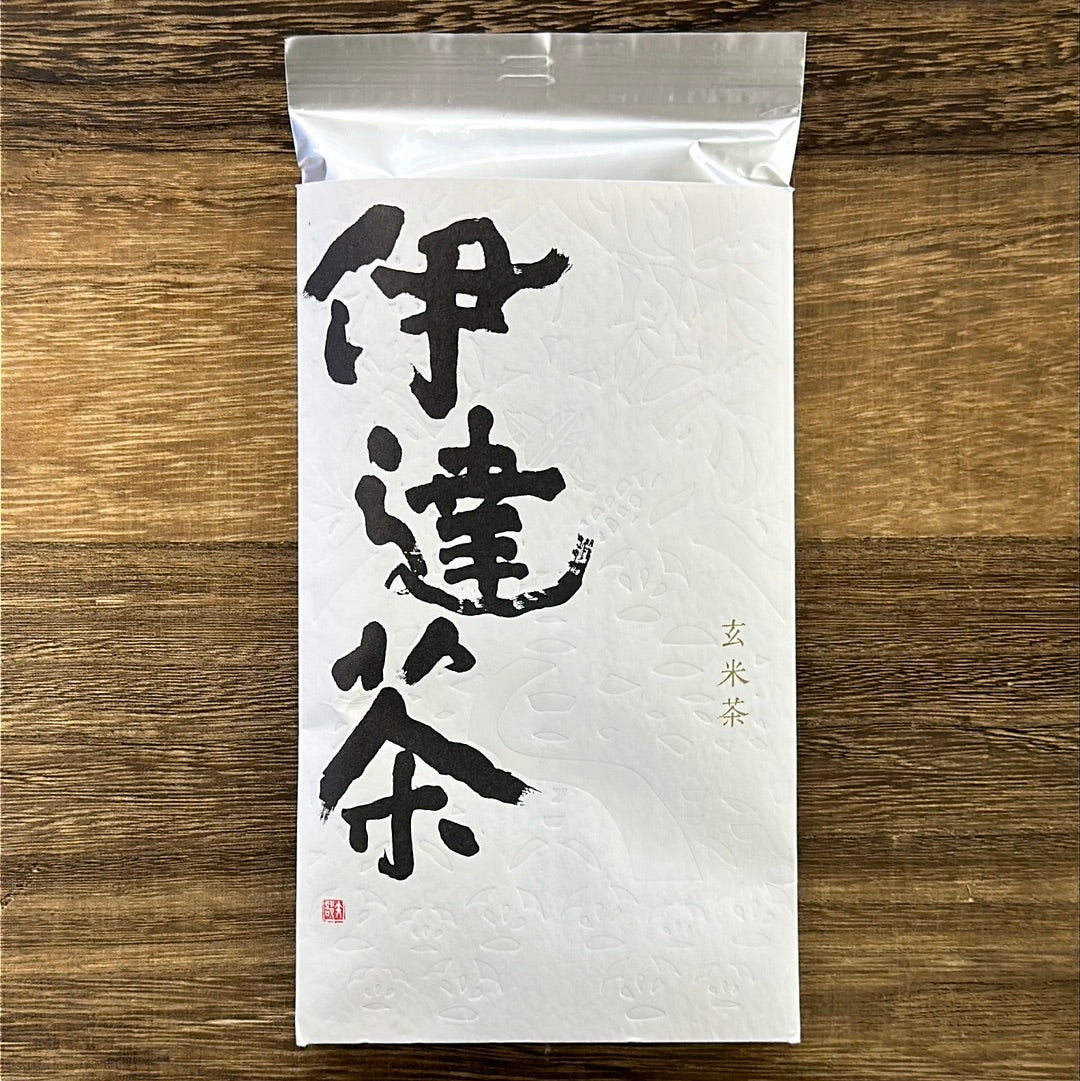 Monoucha Genmaicha 'Tsukihime', Ishinomaki Brown Rice Tea. Kashima-teepuutarha ja Yabe-en-teekauppa.