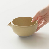 Origami Kai - Pour Wara Brown - Minoyaki Porcelain Matcha Bowl with Pouring Lip