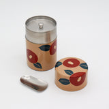 Korindo Echizen: Urushi Tea Canister Shiro-Tsubaki - 光琳堂 越前漆器: うるし茶筒「白椿」