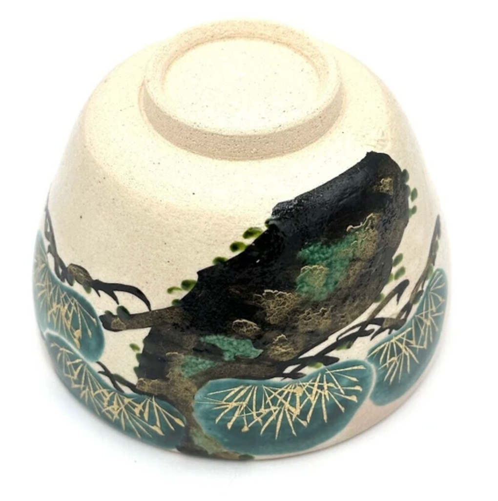 Nagomi: Kyo-yaki Matcha Bowl (京焼抹茶碗  Matsu / 松）2