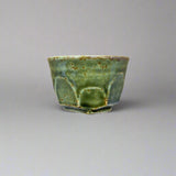 青安窯：彫絵美濃焼 ぐい呑み 5個セット 木箱付き 削ぎ五様 ぐい呑揃え