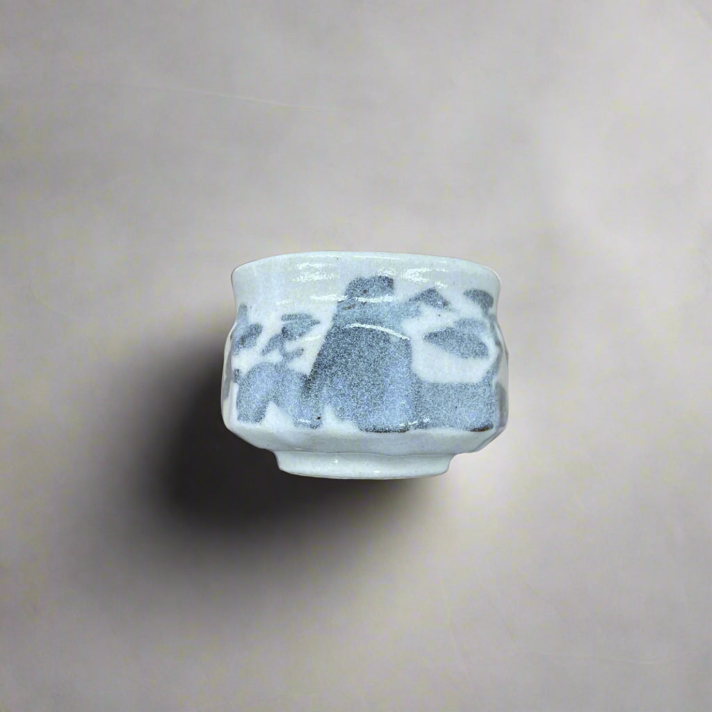 青安窯：手造り美濃焼 ぐい呑5個セット 木箱付き 手造り五様ぐい呑揃い