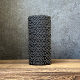 Okumura Seikan: Tea Canister, Fabric (size for 175g sencha), Design: Seigaiha Waves Black