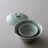 WDH - Hasamiyaki Porcelain Blue Houhin Tea Set (Pot + 2 Cups)