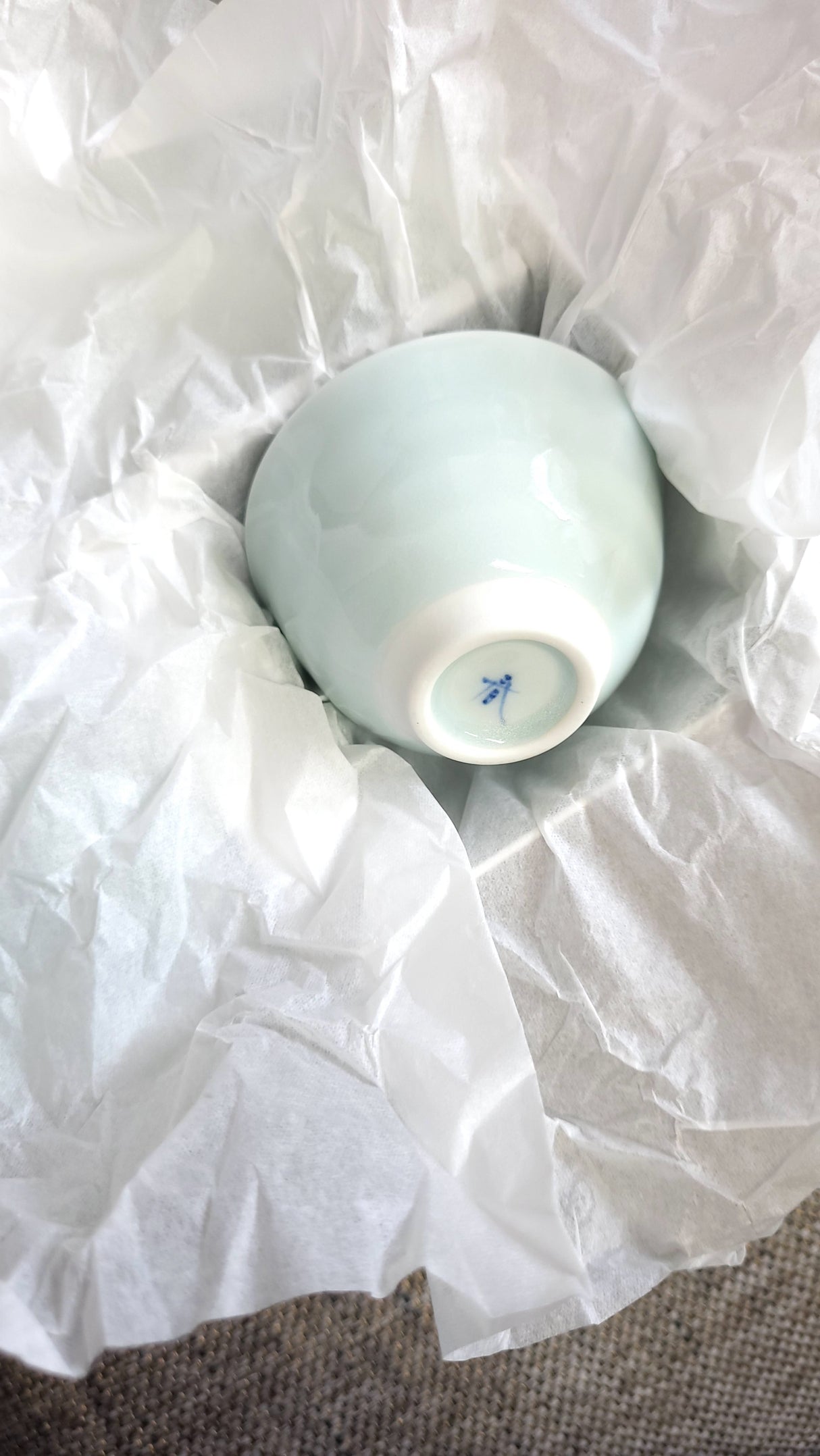 Saikai Ceramics: Hasamiyaki Blue Porcelain Kyusu Set - Tea Pot + Two Tea Cups