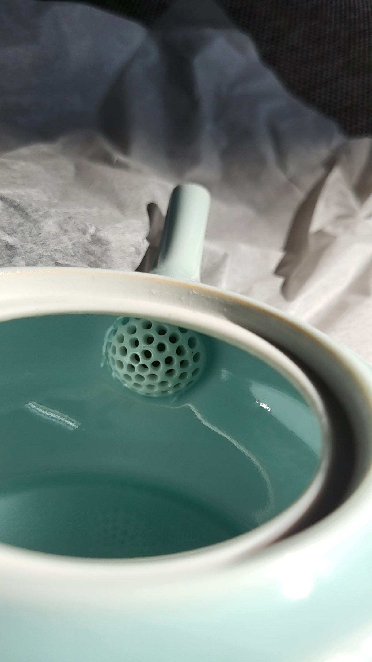 Saikai Ceramics: Hasamiyaki Blue Porcelain Kyusu Set - Tea Pot + Two Tea Cups