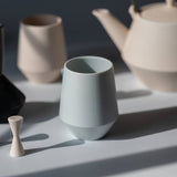 Yamatsu Kiln (Minoyaki, Gifu): Minimalist Frustum Yunomi Tea Cup, Pale blue