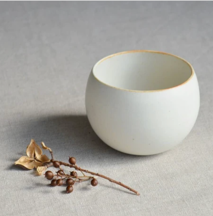 SHIKIKA - Korokoro Round Yunomi Cup (White)