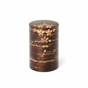 Fujiki Denshiro: Sakura Blossom Design Chazutsu 総皮茶筒 散花 - Yunomi.life