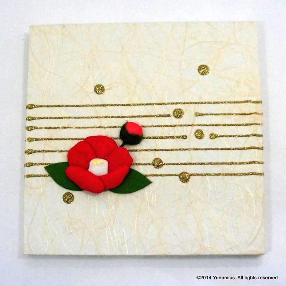 Hana & Haku: Tsubaki Flower Washi Paper Panel (White #4) - Yunomi.life