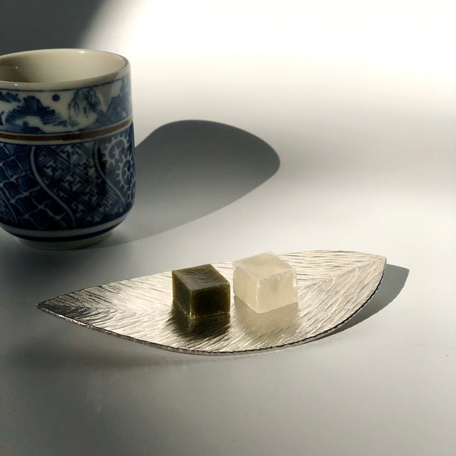 Tea Leaf Plate, Small (Tin, Bendable) by Tokyo craftsman Ota Yusuke