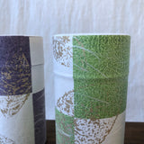 Okumura Seikan: Tea Can, Washi Paper - Gold leaf spring green　讃香　若葉