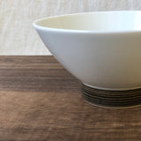 Hakusan Porcelain: Hasamiyaki Rice Bowl - "Threads of Hemp" (Indigo or Sepia)