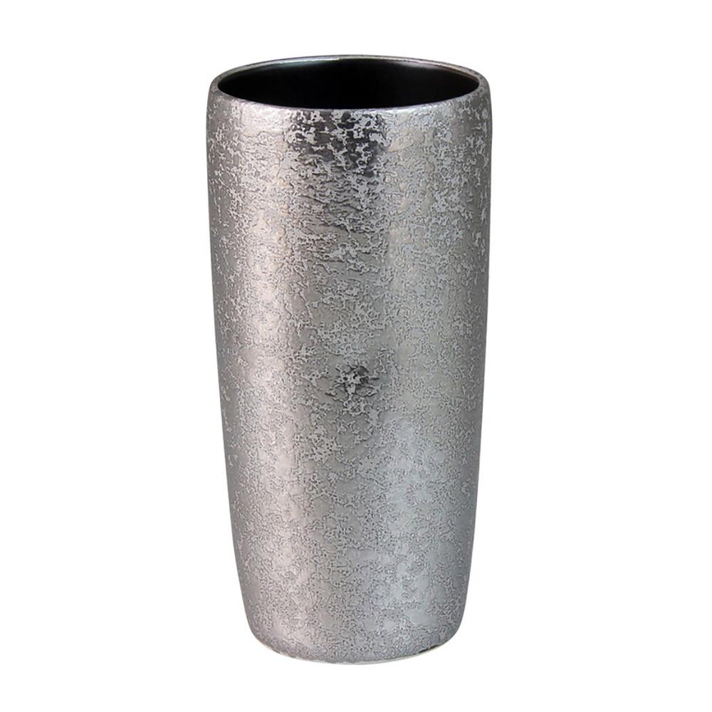 Touetsugama Aritayaki Dimple Rock Tumbler - Ibushi Silver - Black いぶし銀内ブラック　えくぼロックビアカップ - Yunomi.life